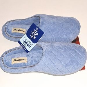 Dearfoam Light Blue Slippers New Size 7-8 Slip on